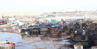 حريق مخازن الكهرباء في محافظة ذي قار 