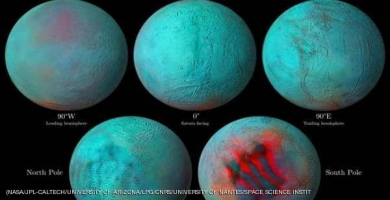 صور فضائية تثبت وجود "جليد جديد" على سطح "قمر زحل"