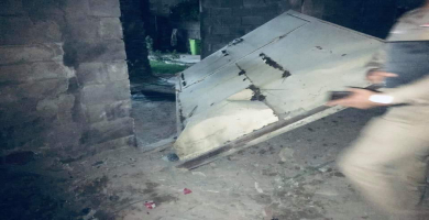 منزل الناشط حسين الغرابي بعد استهدافه بعبوة صوتية