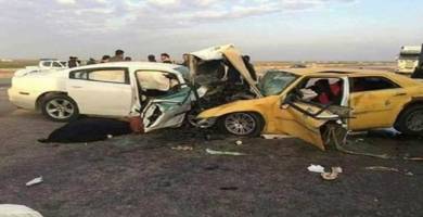 مصرع شرطي واصابة شخص اخر بحادث سير جنوب الناصرية 