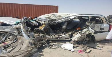 مصرع واصابة ٨ زائرين بحادث سير غرب الناصرية  