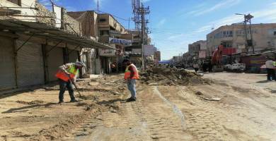 بالصور: المباشرة بإعادة تأهيل شوارع الحبوبي وسط الناصرية