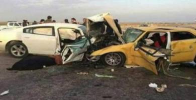 مصرع تسعة افراد وحالة خطرة في حادث مروع شمال الناصرية