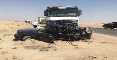 مصرع وإصابة 4 أشخاص بينهم منتسبين بحادث سير مروع جنوب الناصرية