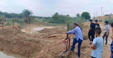الموارد المائية في ذي قار: غلق الجداول المائية المتجاوزة شمال الناصرية 