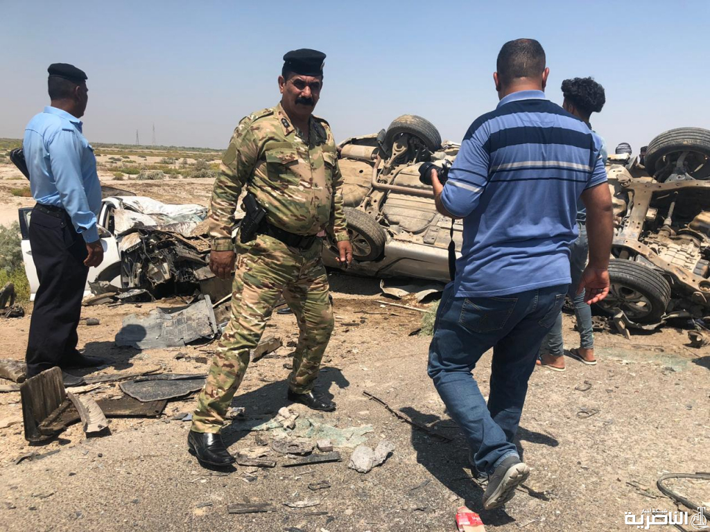  مصرع ثلاثة اشخاص اثر حادث سير مروع شمال الناصرية 
