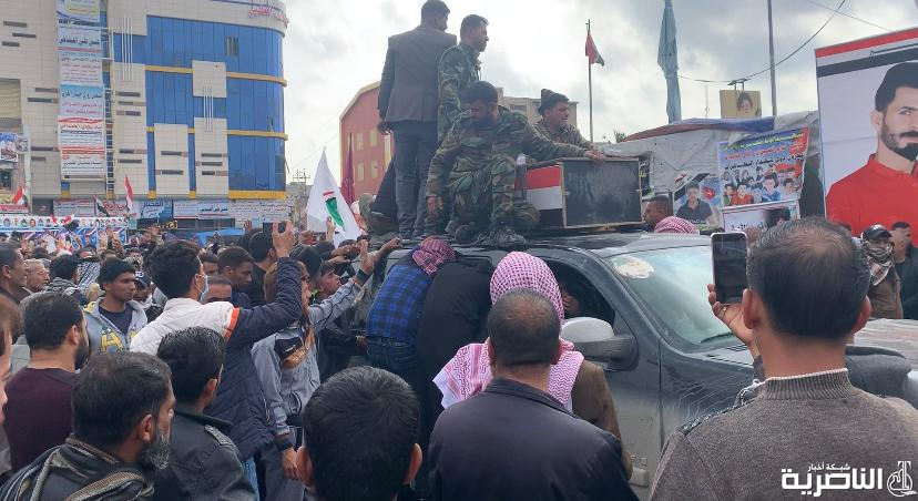 هجوم انتحاري لداعش الارهابي في مدينة سامراء وجميع القتلى والمصابين من اهالي الناصرية بالصور: الناصرية تشيع شهداء سرايا السلام الذين استشهدوا في سامراء