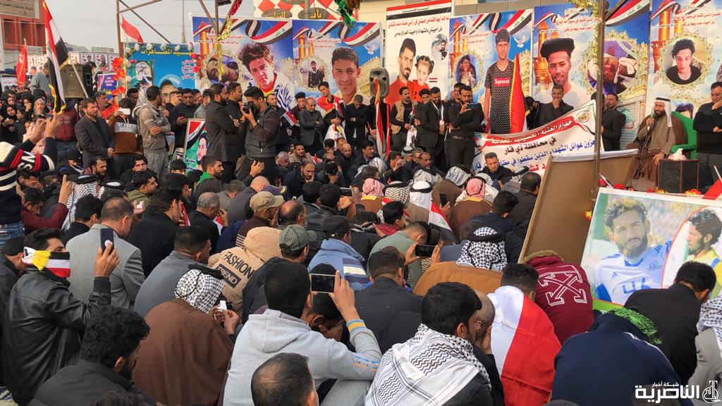 بالصوز: منتسبو العتبتين الحسينية والعباسية يقيمون مجلس عزاء في ساحة الاعتصام بالحبوبي