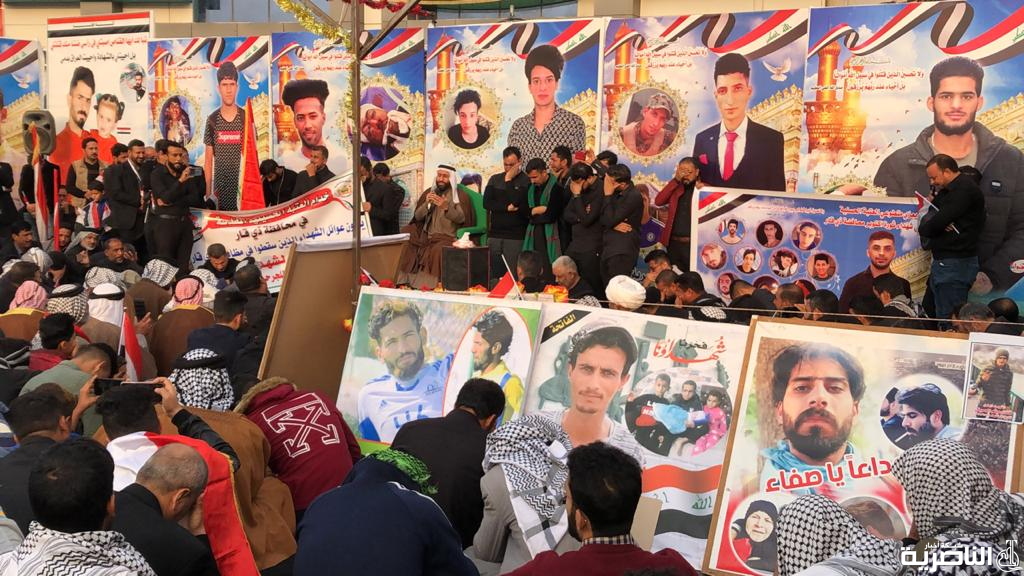 بالصوز: منتسبو العتبتين الحسينية والعباسية يقيمون مجلس عزاء في ساحة الاعتصام بالحبوبي