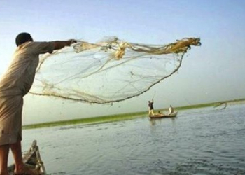 صيادون في اهوارالجبايش (من الارشيف ).