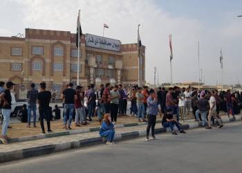 بالصور: استمرار تظاهرات خريجي المعاهد التقنية في الناصرية