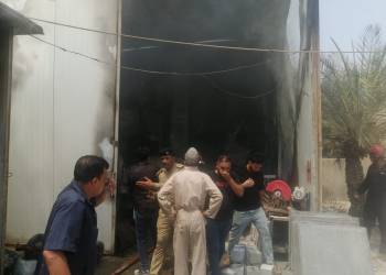 بالصور: حريق يلتهم مكتب إستشاري لجامعة ذي قار وسط الناصرية