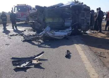 إصابة 8 زوار أجانب بحادث سير شمال غرب الناصرية