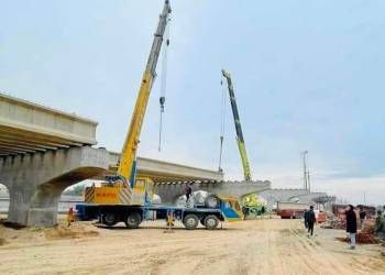 وزارة الاعمار تُحقِّق نسب انجاز متقدمة بتنفيذ مشروع جسر شمال الناصرية 